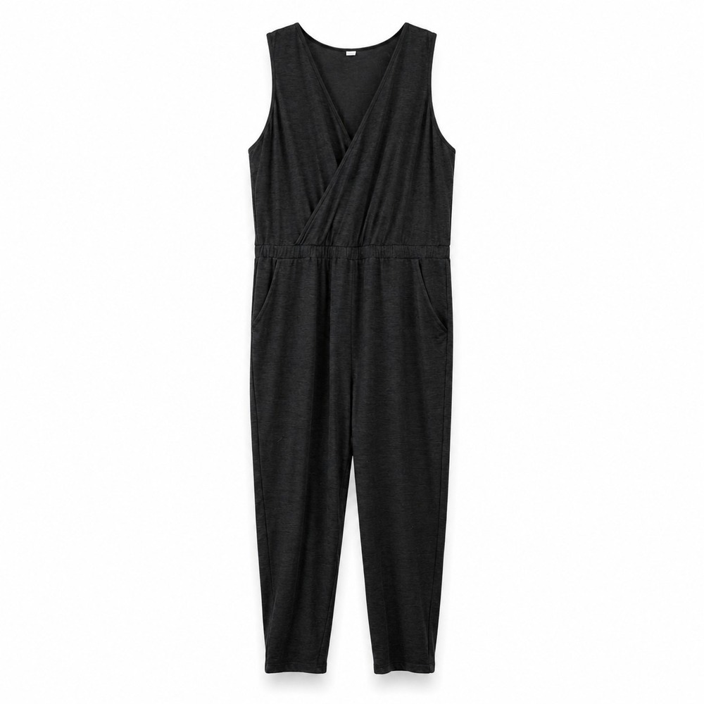 OLD NAVY Size 3X Dark Gray Breathe ON Surplice Cross-Front Sleeveless Jumpsuit